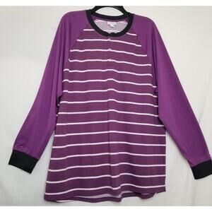 NWOT's - LuLaRoe Purple Striped Tunic Style Pullover Long Sleeve Size 2XL